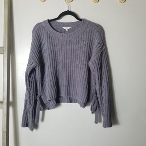 CANDIE'S PURPLISH GRAY CROPPED SWEATER SIZE MEDIUM